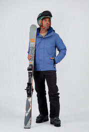 Ganzkörper Ansicht der blauen kurzen Herren Skijacke Wengen von Belowzero