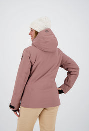 Eine Dame Back Ansicht mit der ice rose Klosters Jacke.