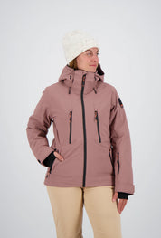Damen Front Ansicht mit der ice rose Klosters Jacke.