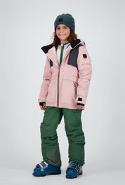 Ganzkörperansicht der powder rose off black New Generation Skijacke Arosa von Belowzero