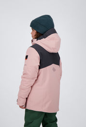 Rückenansicht der powder rose off black New Generation Skijacke Arosa von Belowzero