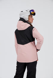 Rückenansicht der powder rose off black New Generation Half Zip Skijacke Elm von Belowzero