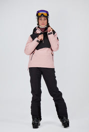 Gesamtkörper Ansicht der powder rose off black New Generation Half Zip Skijacke Elm von Belowzero