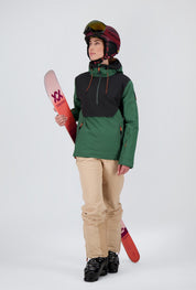 Gesamtkörper Ansicht der pine green off black New Generation Half Zip Skijacke Elm von Belowzero