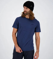 Modelbild Men des Fusion Light Merino Shirts Shortsleeve blau Frontansicht