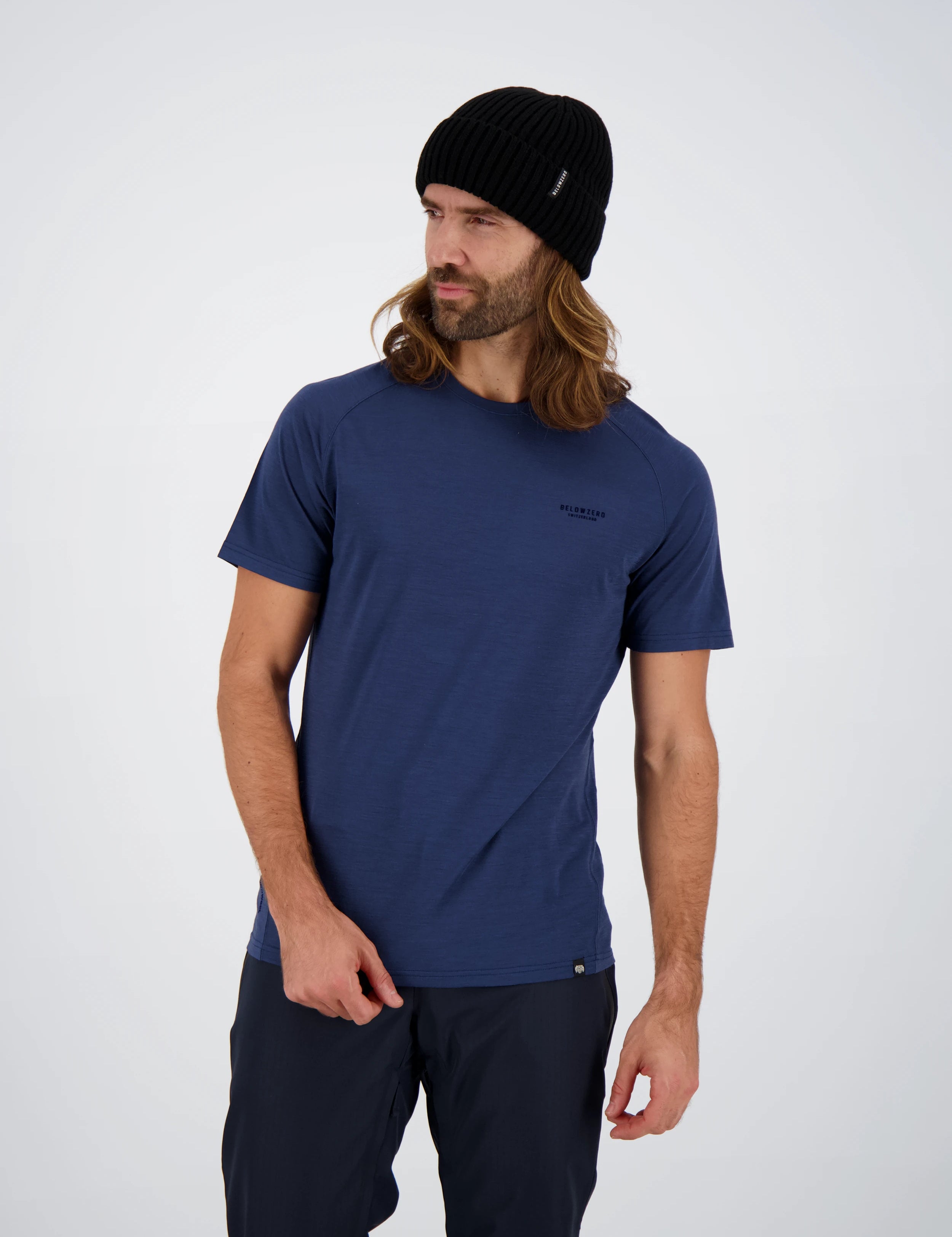 Modelbild Men des Fusion Light Merino Shirts Shortsleeve blau Frontansicht