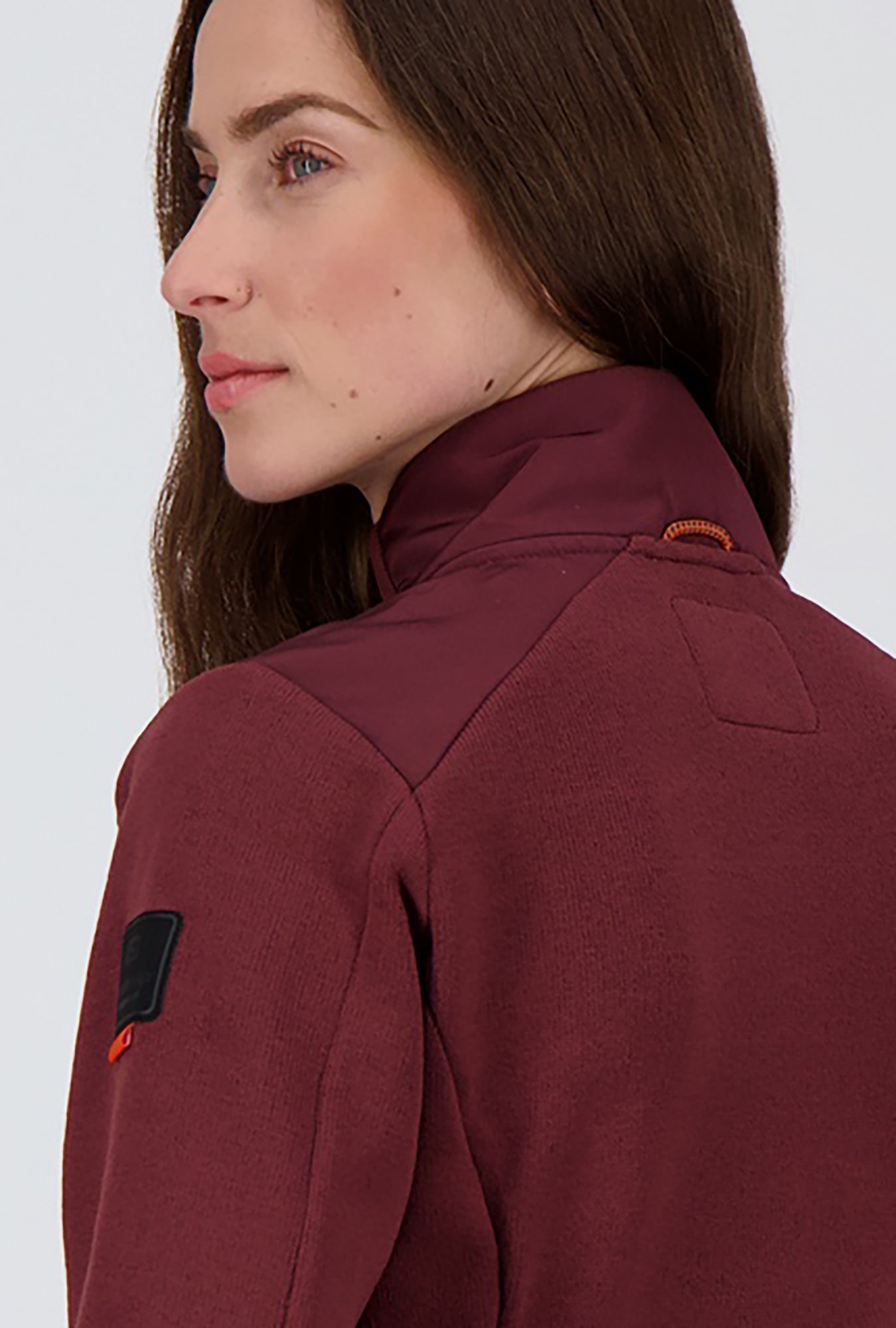 Detailbild der bordeaux Damen Falera Fleecjacke von Belowzer