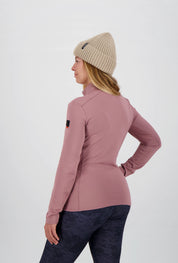 Rückenansicht desice rose sportlichen Damen Halfzip Shirts Pizol von Belowzero