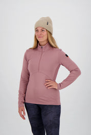 Frontansicht desice rose sportlichen Damen Halfzip Shirts Pizol von Belowzero