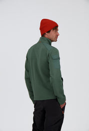 Rückenansicht der pine green Herren urban Fleecejacke Bivio von Belowzero