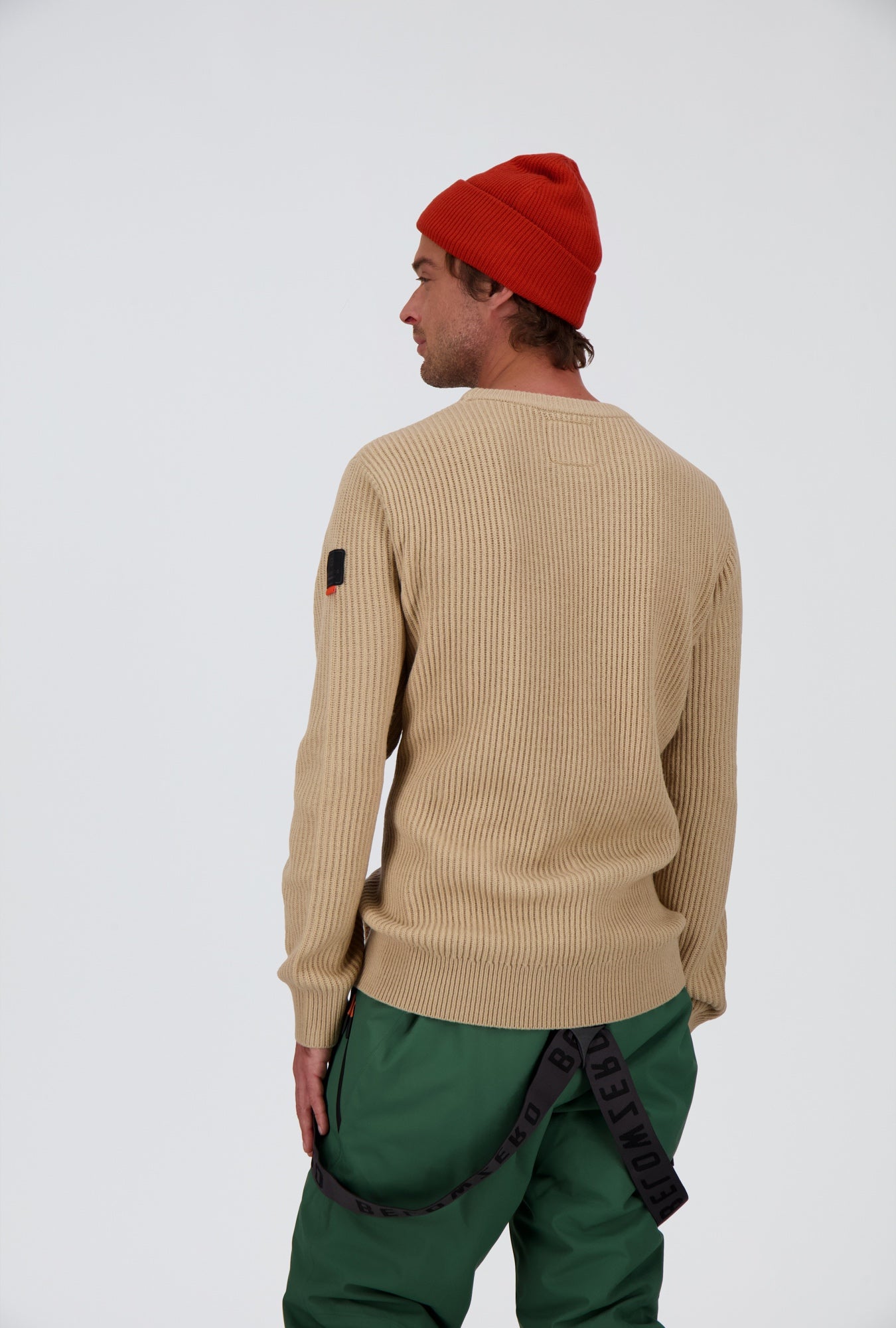 Rückenansicht des birch wood Herren urban Merino Pullover Bellwald von Belowzero