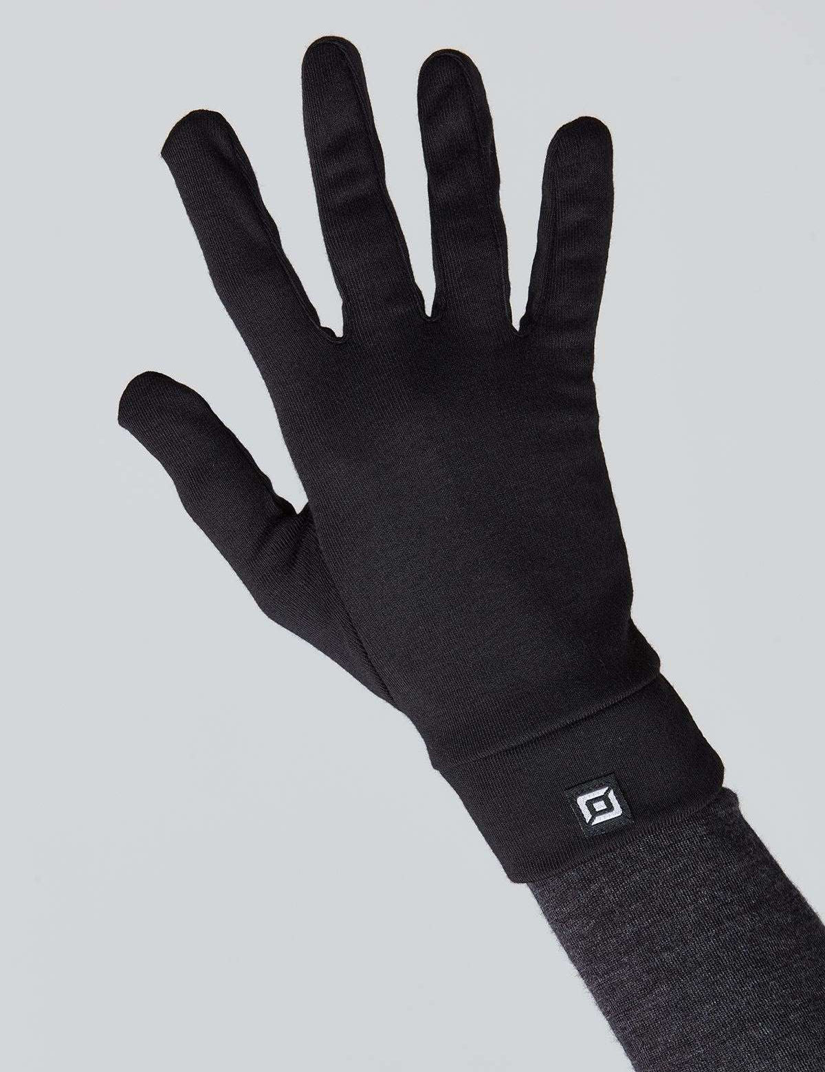 Frontansicht von Unisex Medium Light Thermo Handschuhe für Damen und Herren in schwarz von Belowzero 