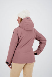 Eine Dame mit Back Ansicht 
der rosa Klosters Jacke.