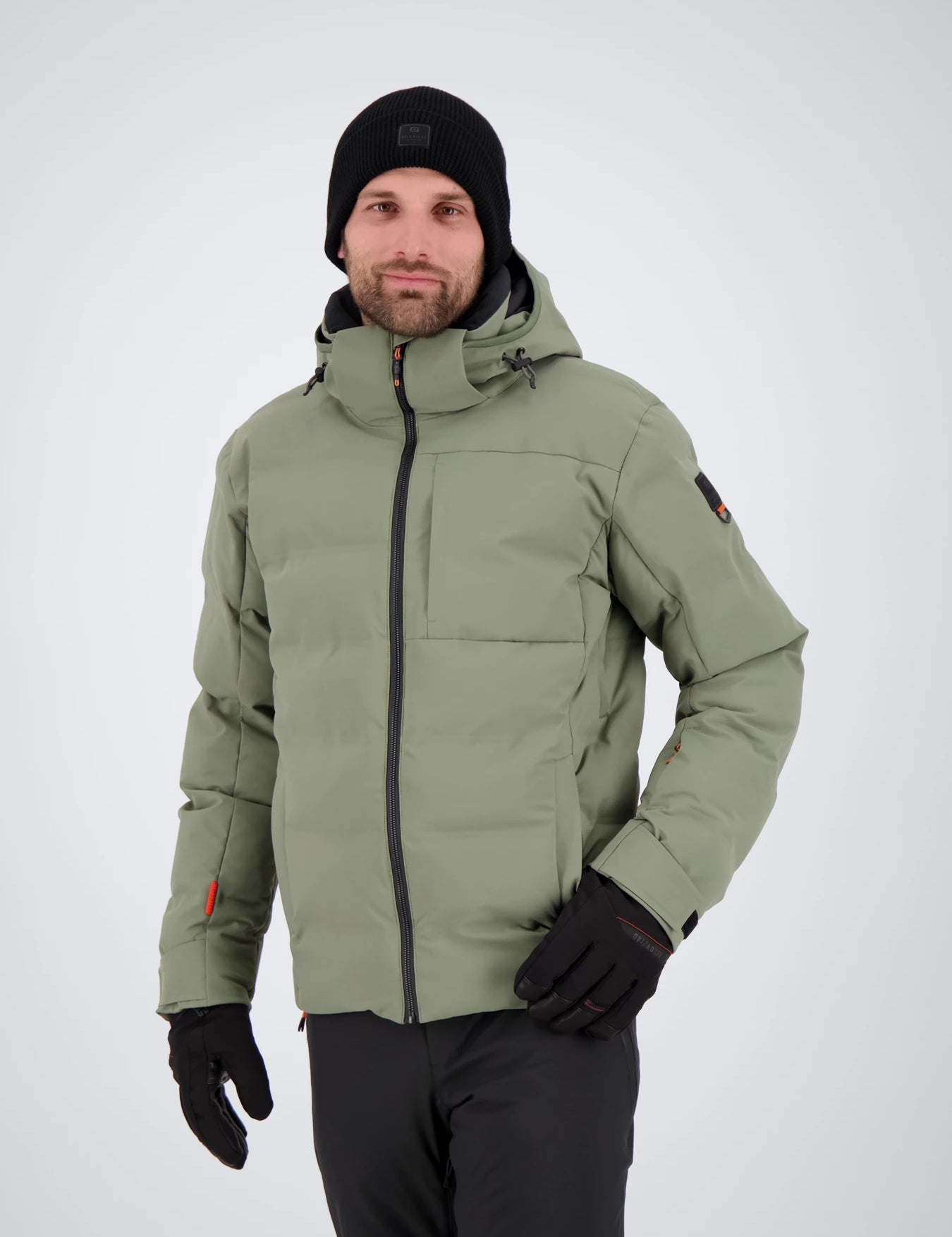 Frontansicht der Herren Davos Skijacke von Belowero in dusty olive