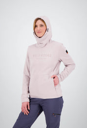 Frontansicht mit Kapuze des Damen Tech Hoodie Sion von Belowzero in magnolia cloud
