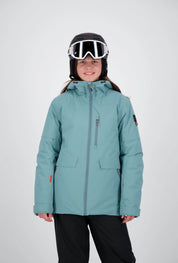 Frontansicht der cold teal New Generation Skijacke Savognin von Belowzero