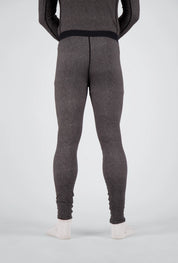 Eine Oberkörperrückenansicht eines Herren der ein dunkelgrau meliertes Medium Light Longpant von Belowzero trägt
