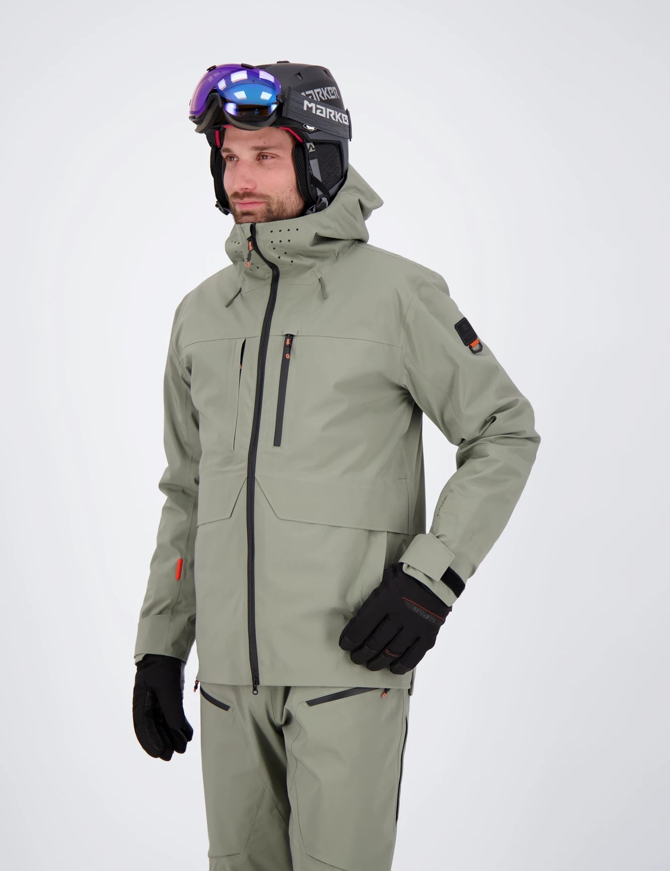 Frontansicht der Herren Skijacke Verbier in dusty olive