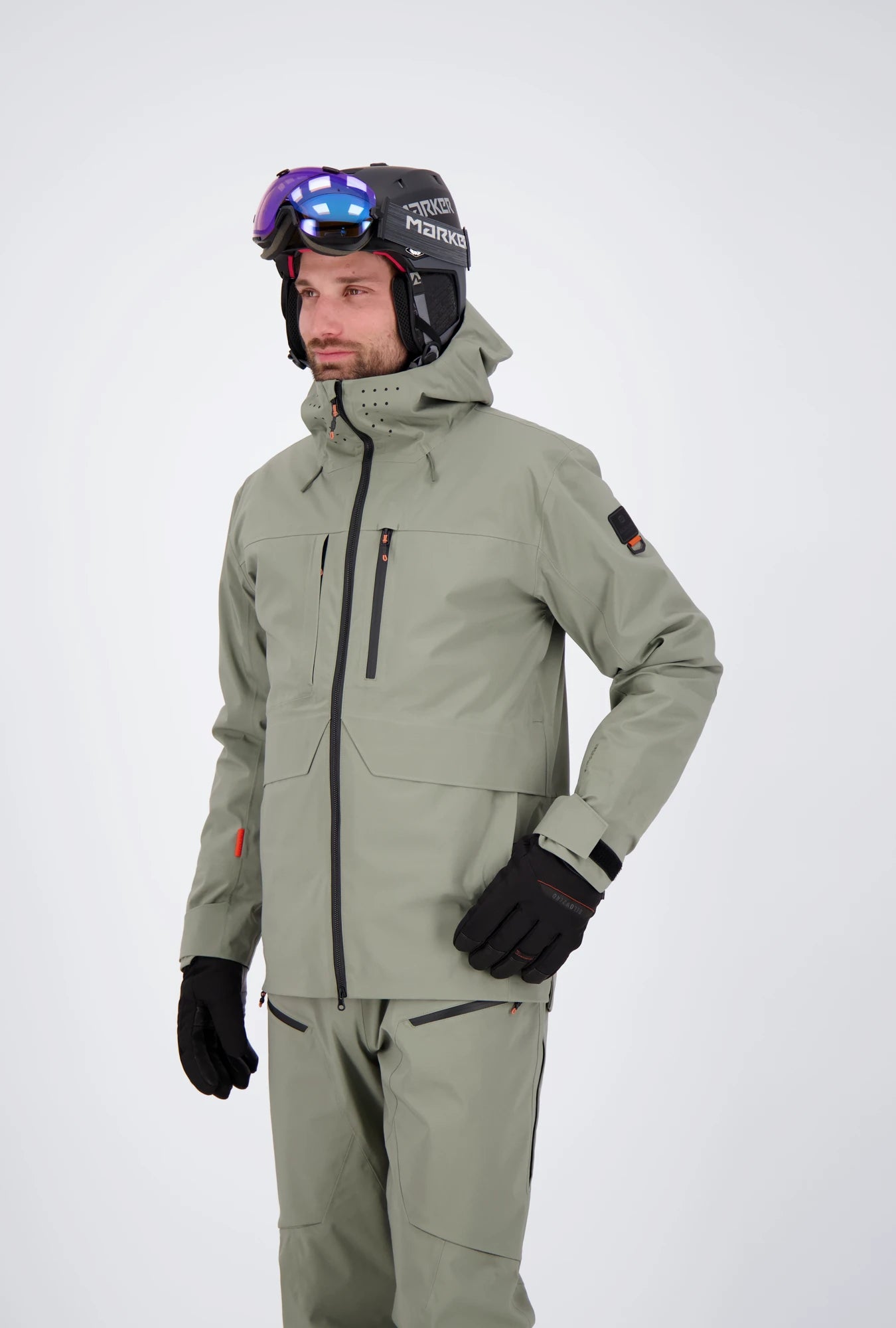 Frontansicht der Herren Skijacke Verbier in dusty olive